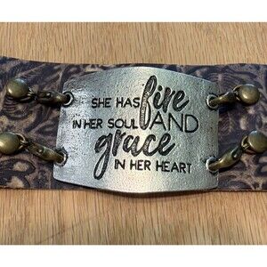 Lenny & Eva Leather Cuff Bracelet " Fire In Her Soul And Grace In Her Heart “
